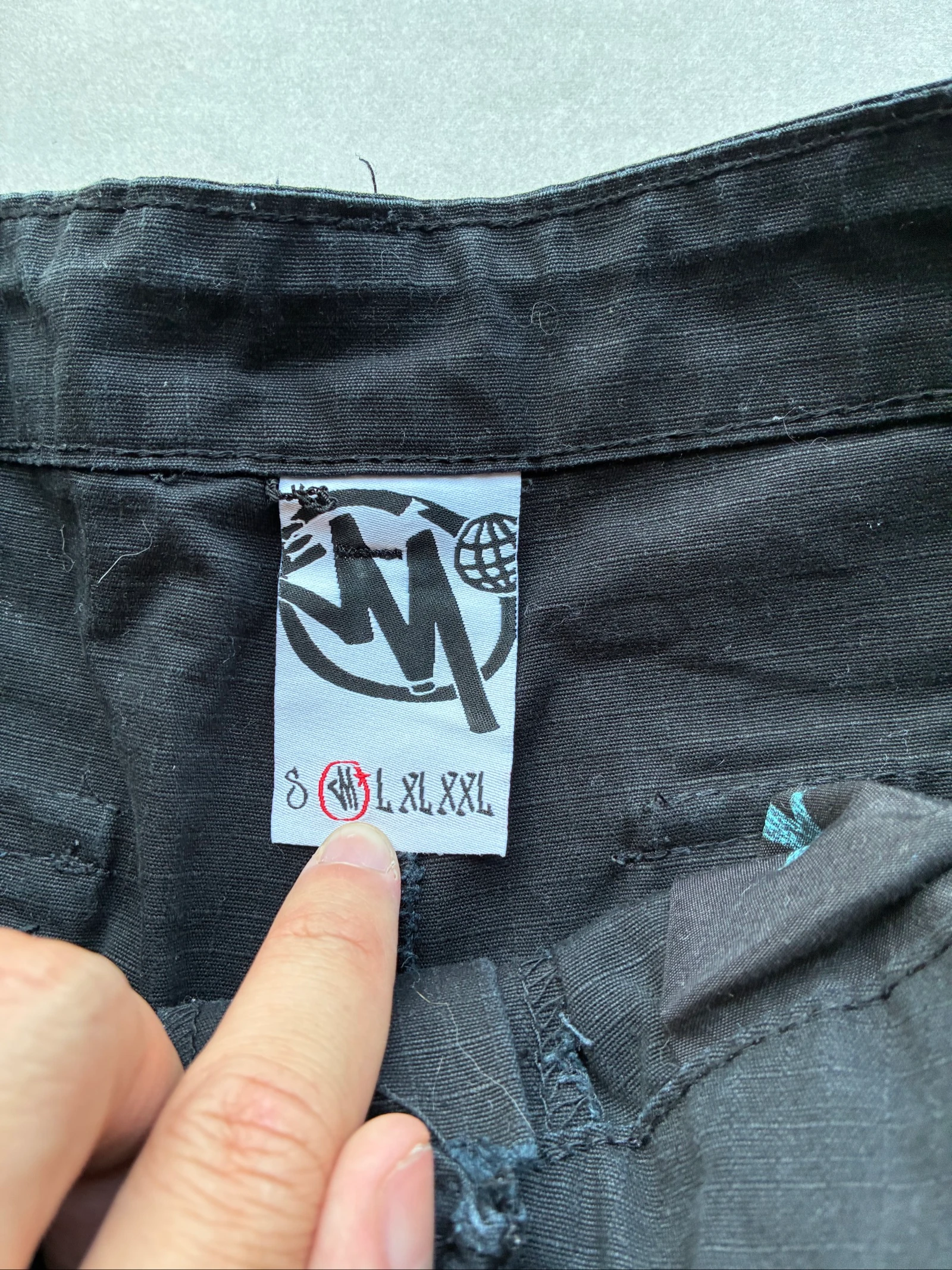 Minus Two Cargo Preto com Estampa Azul Vintage Y2K Streetwear Oversize Archive Calça Rara – photo 5